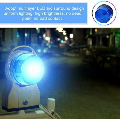 Vista 3 de RUNAAJA - 2 luces LED estroboscópicas azules de 12 V, alarma de emergencia, luz intermitente, lámpara de señal, alarma de seguridad para coche
