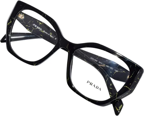 Vista 5 de Prada PR 18WV Asian Fit 19D1O1 54 Nuevas gafas para mujer, Mármol amarillo negro