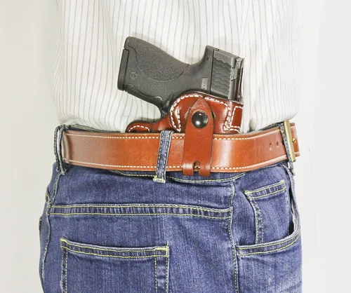 Vista 3 de Desantis 159TAB6Z0 Gunhide, Osprey, Funda interior del pantalón, cuero tostado, mano derecha, se adapta a Glock 1923, NA