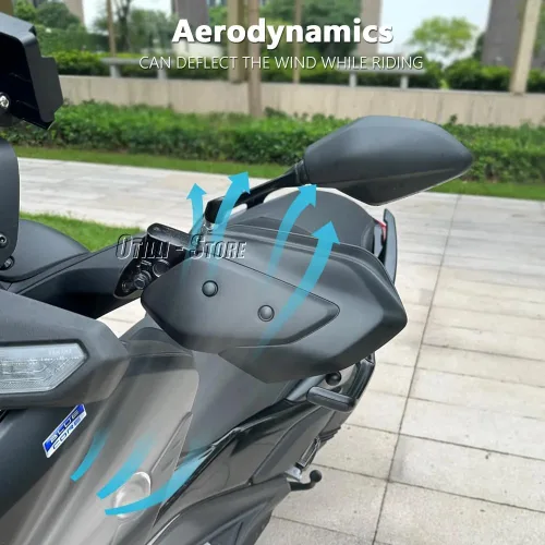 Vista 5 de Protector de mano negro para motocicleta, protector contra el viento y el frío para Yamaha X-MAX 125 X-MAX 300 (2023 2024), accesorios