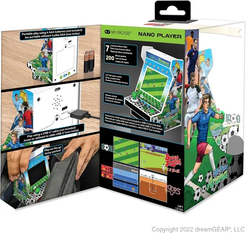 Vista 6 de MY ARCADE All-Star Arena Nano Player - 4.5" Fully Playable Portable Mini Arcade Machine with 207 Retro Games, 2.4" Screen Color Display