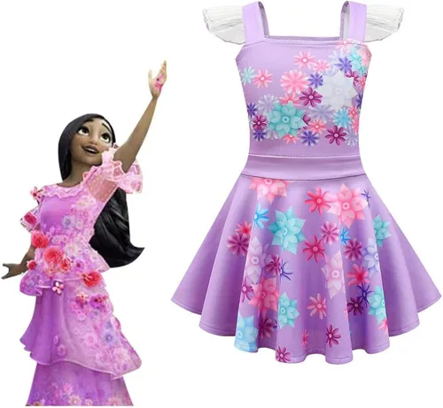 Vista 4 de MirabelPepaDoloresLuisaIsabela - Disfraz de cosplay para niñas falda de princesa traje de cumpleaños