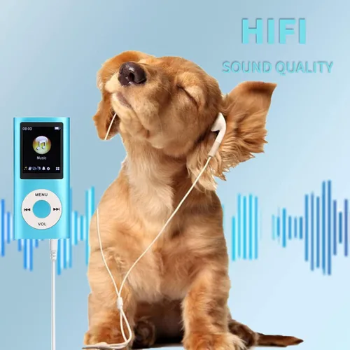 Vista 3 de Reproductor de MP3, reproductor de música MP3 portátil sin pérdidas delgado con auriculares, pantalla LCD de 1.8 pulgadas, reproductor de música