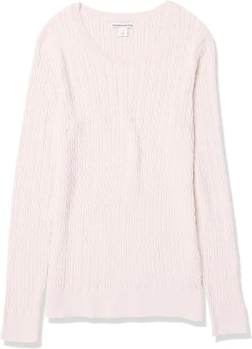 Vista 6 de Tienda Essentials - Suéter ligero de punto trenzado de manga larga con cuello redondo para mujer