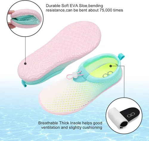 Vista 6 de XIHALOOK Zapatos de agua para mujeres y hombres de secado rápido con cordón para playa, natación, piscina, surf, deportes acuáticos