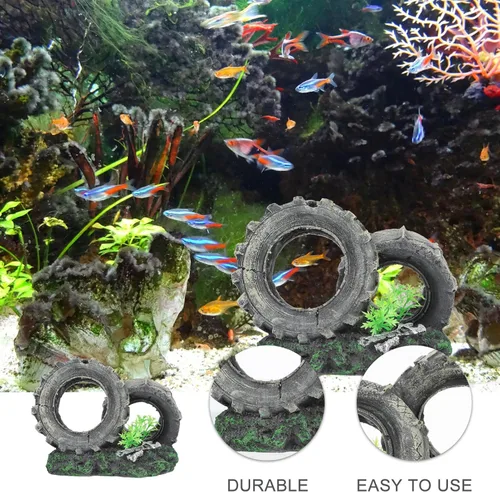 Vista 7 de DOITOOL Escondite de peces y camarones, decoración de coches, accesorios de escritorio, escondite de peces, escondite de acuario, decoración