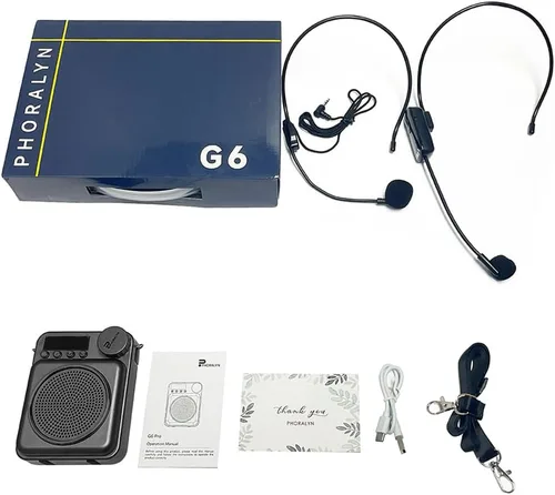 Vista 7 de Amplificador de voz inalámbrico para profesores, amplificador de voz original, micrófono de alambre con 2 micrófonos, megáfono de altavoz portátil