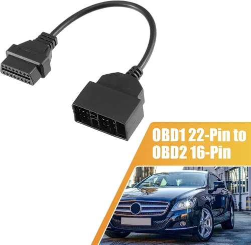 Vista 2 de X AUTOHAUX OBD1 22-Pin a OBD2 16-Pin Herramienta de diagnóstico Adaptador Cable conector para Toyota