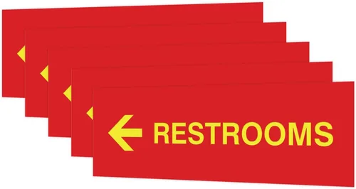Vista 30 de Signs ByLITA Basic Restrooms - Letrero direccional para pared o puerta (negro), pequeño (paquete de 1)