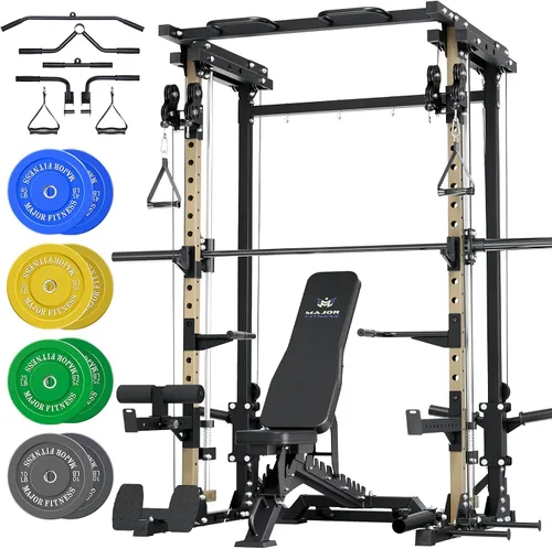 Vista 13 de Major Fitness Máquina Drone3 Smith, estante de energía todo en uno