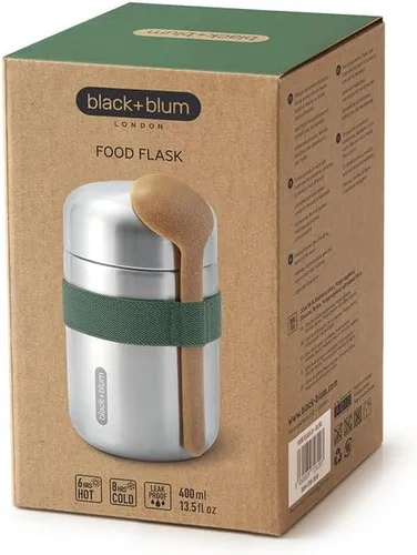 Vista 4 de BLACK + BLUM Frasco de alimentos al vacío Contenedor de almuerzo de acero inoxidable aislado a prueba de fugas con cuchara de cucharón