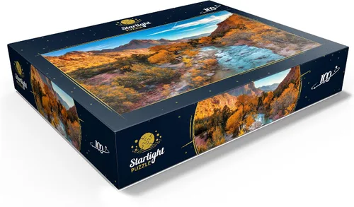 Vista 3 de MyPuzzle View of Watchman Mountain and The Virgin River in Sion National Park en el suroeste de los Estados Unidos, cerca de Springdale, Utah