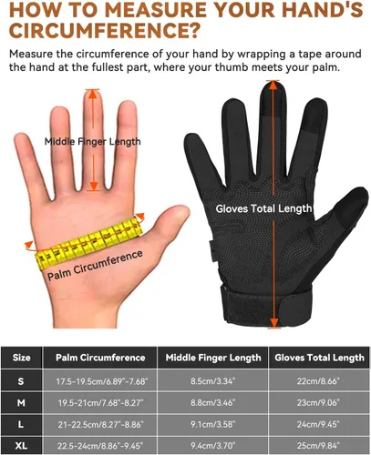 Vista 6 de KUMGIM Guantes tácticos para hombre, guantes militares de combate para motocicleta, guantes negros Airsoft para pantalla táctil para Airsoft al aire