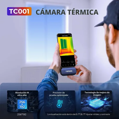 Vista 2 de TOPDON TC001 Cámara térmica para Android, Super IR 512x384 de alta resolución, cámara de imágenes térmicas, cámara termográfica - precisión