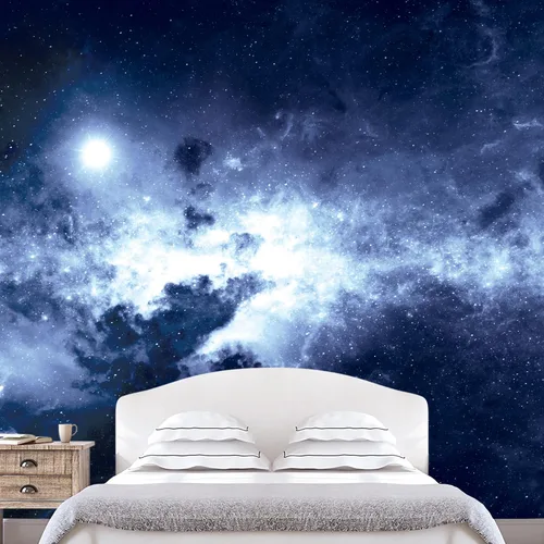 Vista 11 de NWT Calcomanía removible para pared, diseño de nube galáctica, estrella, nebulosa, fantasía, ciencia ficción, astronomía y arte espacial, arte