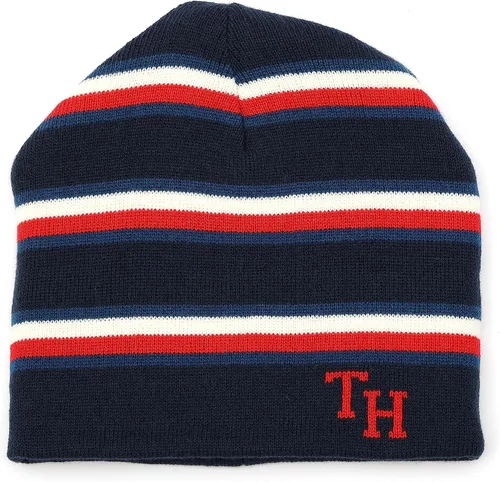 Vista 3 de Tommy Hilfiger Conjunto de gorro y guante reversible con logotipo para niños
