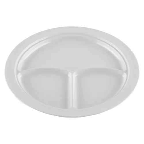 Vista 19 de G.E.T. CP-530-T Tan 9" 3-Compartment Plate, Break Resistant Dishwasher Safe Melamine Plastic, Supermel Collection (Pack of 12)