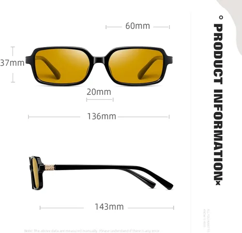 Vista 3 de Lentes de sol rectangulares polarizados retro para mujer, estilo vintage, a la moda, pequeños de los años 90 Verde transparente/rosa
