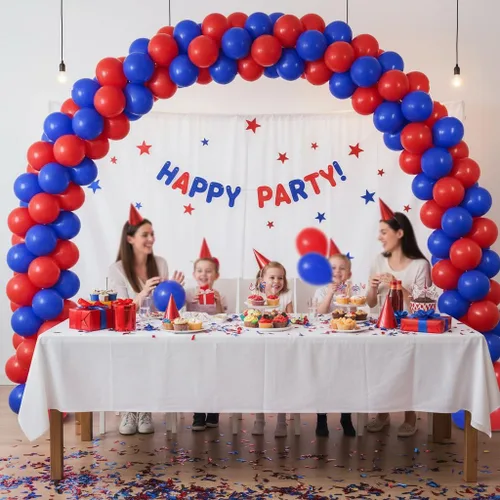 Vista 5 de TNWBA Globos de látex 100 piezas de 12 pulgadas, rojo y azul rojo azul