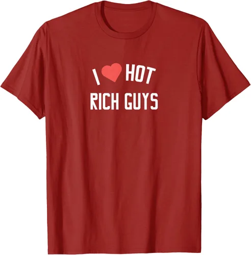 Vista 3 de RICH GUYS - Camiseta con texto en inglés "I LOVE HOT RICH GUYS