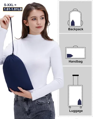 Vista 6 de ROYAL MATRIX Chaqueta acolchada ligera para mujer, chaqueta acolchada plegable para invierno, cálida con capucha