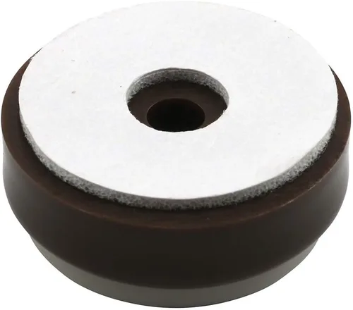 Vista 2 de Prime-Line MP75727 - Autoadhesivo de plástico marrón chocolate redondo de 1 pulgada (8 unidades)