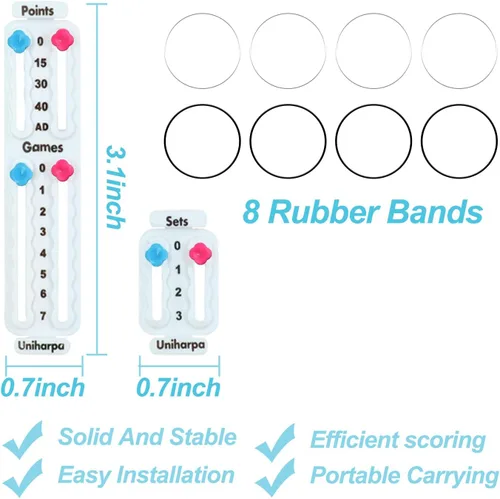 Vista 7 de Uniharpa Soporte de puntuación de tenis para raqueta de pádel, marcador de pala de pickleball de raqueta, contador de tablero de puntuación pequeño