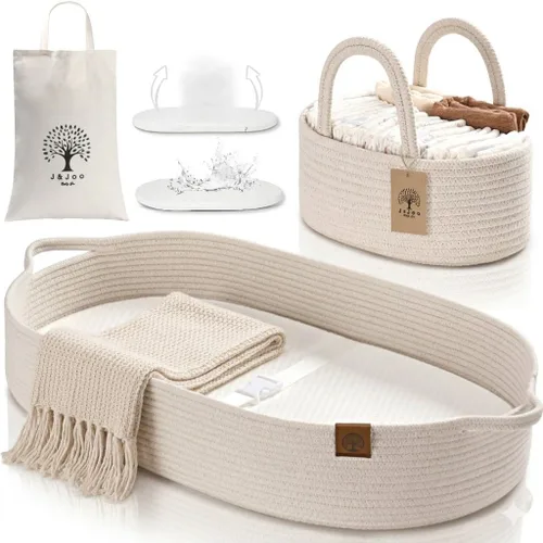 Vista 15 de Cesta cambiador de bebé incluye pañalera, suave e impermeable, de doble cubierta, portátil, cambiador para tocador y cambiador, regalo para baby