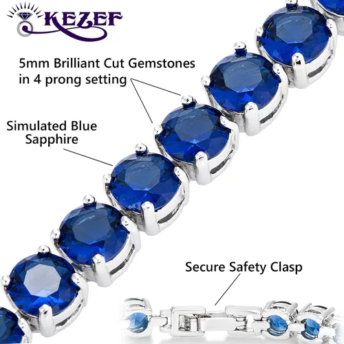 Vista 2 de KEZEF Pulsera de tenis CZ redonda de 0.197in CZ plata sobre latón 7 pulgadas
