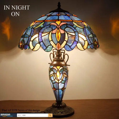 Vista 7 de WERFACTORY Tiffany Lamp Series - Pantalla decorativa para sala de estar y dormitorio
