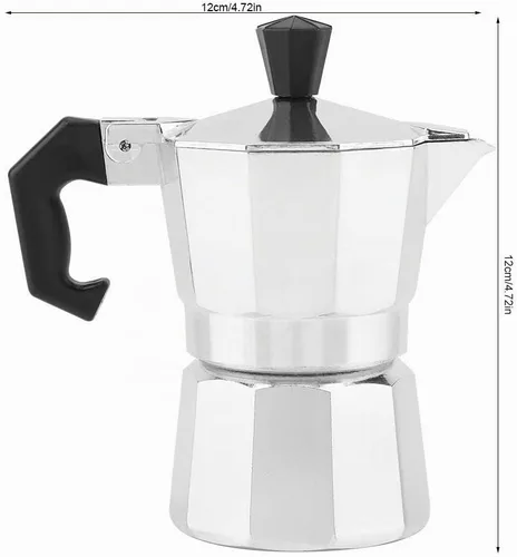 Vista 5 de Hakeeta 1 taza 1.0 fl oz aluminio italiano Mocha Pot cafetera para oficina en casa, desmontable