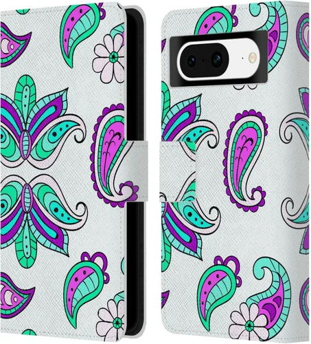 Vista 11 de Head Case Designs Officially Licensed Haroulita Blue Flower Cute Flower Pattern Leather Wallet Case Compatible with Google Pixel 8