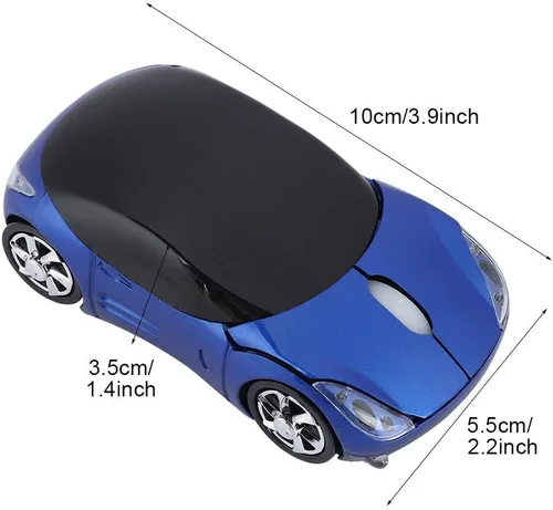 Vista 7 de ASHATA Ratón de coche 2.4G con receptor USB 1600DPI ratón óptico para PC, computadora portátil, tableta, mouse alto lindo para XP/Win7/ME/2000