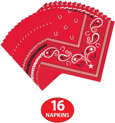 Vista 3 de Cowboy Bandana Beverage Servilletas: Paquete de 16
