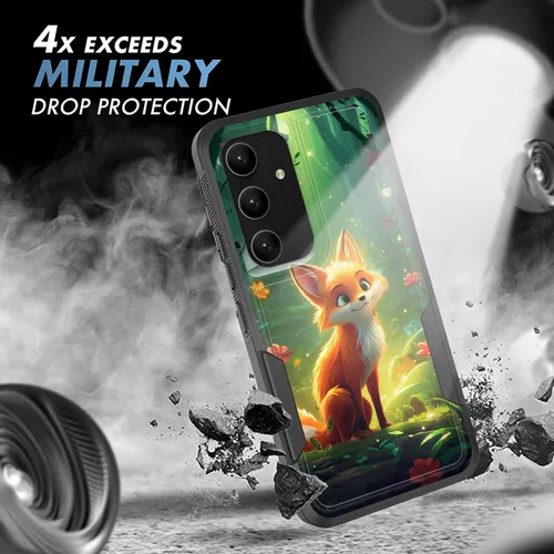 Vista 490 de Funda para Galaxy A14 5G, resistente de doble capa híbrida de policarbonato duro, goma suave, a prueba de golpes, funda protectora resistente