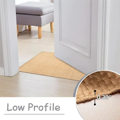 Vista 6 de Lightnpro - Alfombra trenzada de yute tejida a mano de 2 x 3 pies, tejido liso, color natural, alfombras bohemias reversibles para cocina, sala