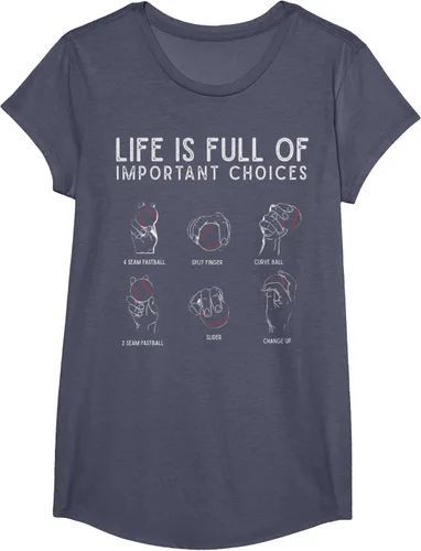 Vista 21 de Tipos de béisbol Pitches Life Choices Jugador Camiseta