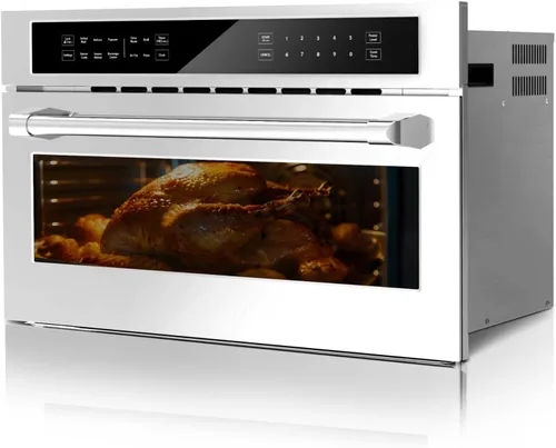 Vista 5 de Horno de convección integrado de 30 pulgadas y combinación de microondas, horno de convección de microondas de 1.6 pies cúbicos con bloqueo