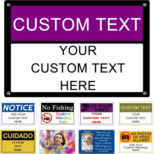 Vista 10 de Letreros personalizados de metal para exteriores, letrero personalizado para exteriores/interiores, letrero de metal personalizado de aluminio