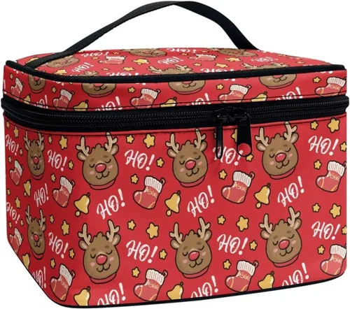 Vista 30 de doginthehole Bolsa de maquillaje, bolsa de cosméticos de viaje, bolsa de aseo portátil grande, organizador de accesorios para mujeres y niñas