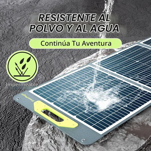 Vista 8 de Greenmagic Panel Solar Portátil de 120W 19V, Kit de Paneles Solares Plegables de 120W con Soportes Ajustables, Impermeable IP65 para Camping