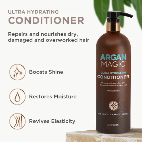 Vista 3 de Argan Magic Acondicionador ultra hidratante Repara y protege el cabello Mejora la salud del cabello Seguro para el color y el cabello tratado