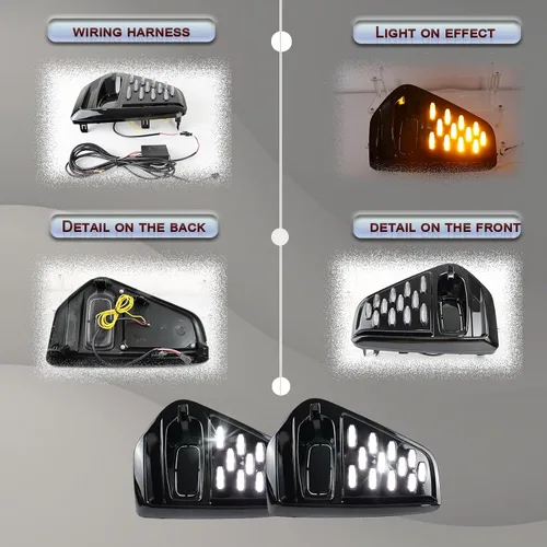 Vista 4 de Luz de Parachoques LED Frontal de Conmutación Blanca/Ámbar/Azul con Señal de Giro Secuencial y Luz de Marcha Diurna Compatible con Accesorios