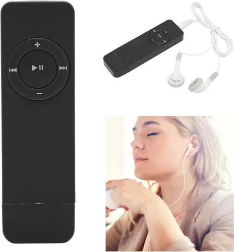 Vista 2 de Reproductor de MP3, batería de larga duración, reproductor de música estable portátil de forma delgada, soporta hasta 64 GB para estudiantes que