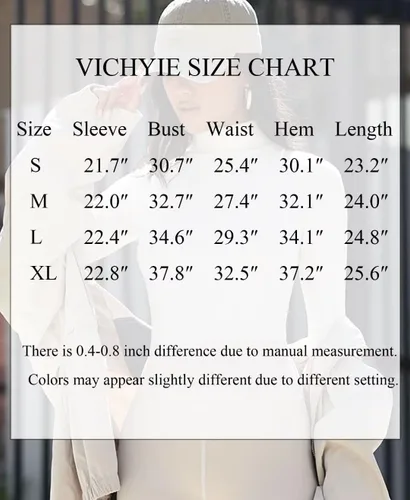 Vista 6 de VICHYIE Camisas de manga larga acanaladas con cuello alto falso para mujer