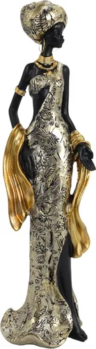 Vista 12 de Lescafita Estatua de dama africana con tótem tribal africano para boda, iglesia, decoración de festivales, estatua femenina decorativa africana