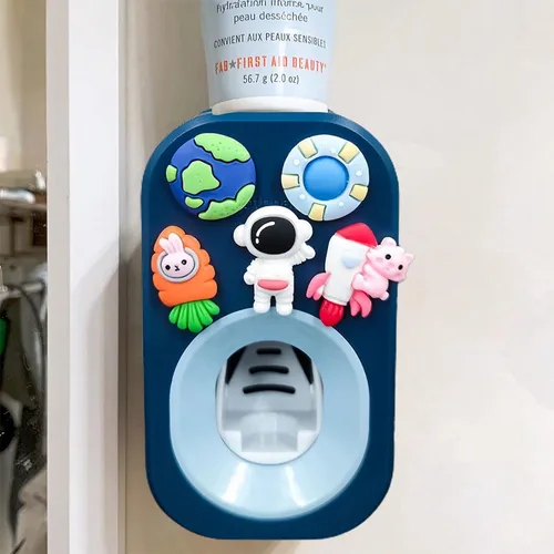Vista 13 de Dispensador automático de pasta de dientes montado en la pared para baño, exprimidor de pasta de dientes para niños y ducha familiar