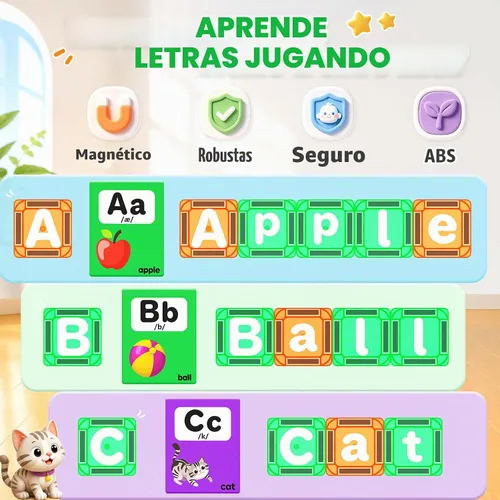 Vista 3 de Bloques magnéticos para aprender letras para niños de 3 a 12 años