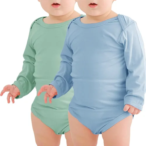 Vista 13 de Jimonda Rayón De Bambú Bebé Body Manga Larga Niño Niña Mameluco Suave Rubor y limón