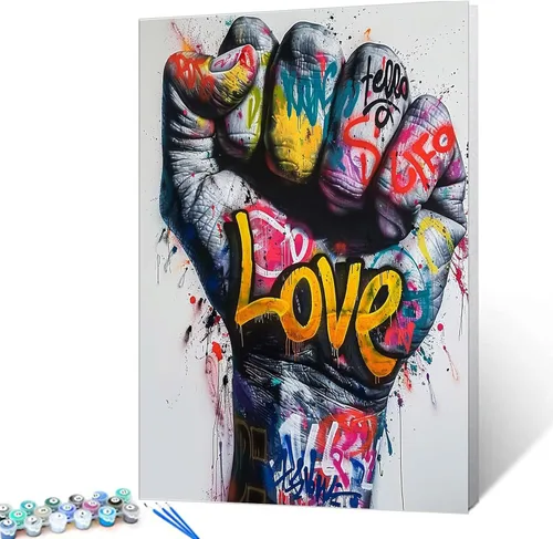 Vista 19 de Tucocoo Kits de Pintura por Números para Adultos y Niños - Labios Graffiti Sacando la Lengua - Pintura al Óleo Digital DIY sobre Lienzo Arte